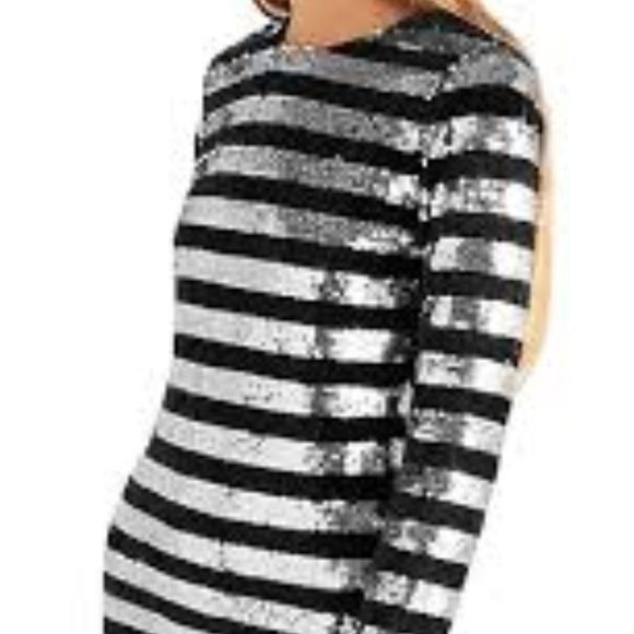 RtA Silver Crystal Striped Sequin Velvet Mini Dress - Picture 4 of 8